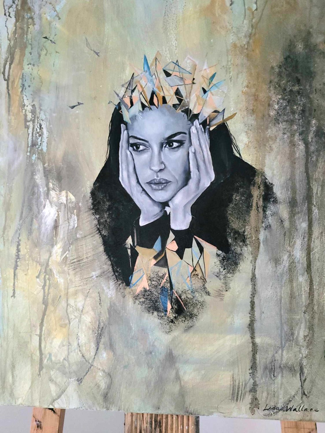mixed media, oil painting, female