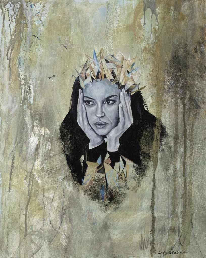 Beautiful portrait, art, mixed media,