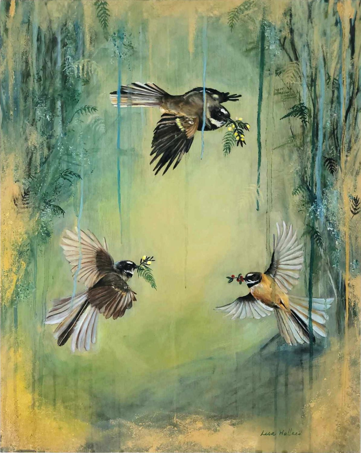 Birds, fantails,